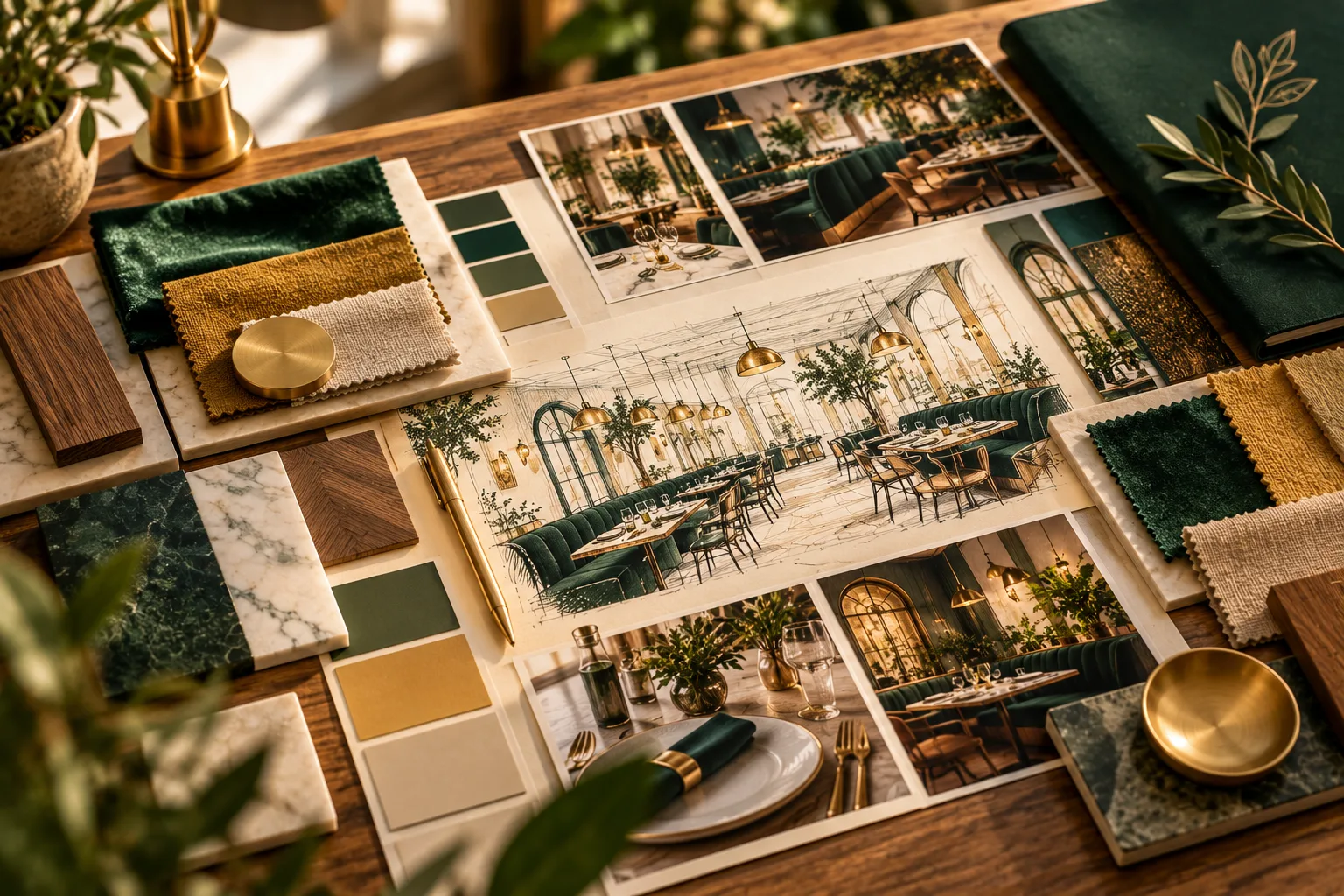 Elegant Restaurant Design Moodboard